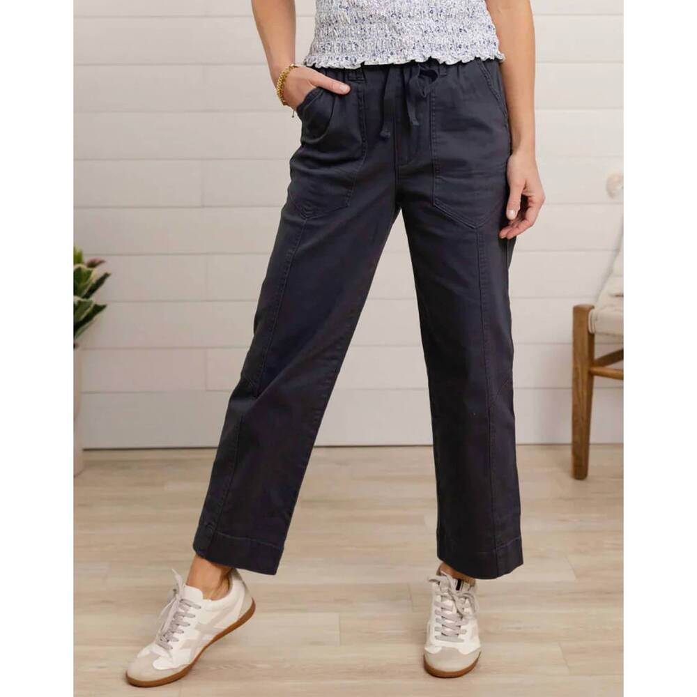 NEW MAC & ME ultra skyrise paper bag straight leg pants in orion